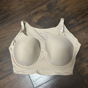 Shapeez Shortee  Women’s Underwire Back Smoothing Bra Medium- D Cup Beige